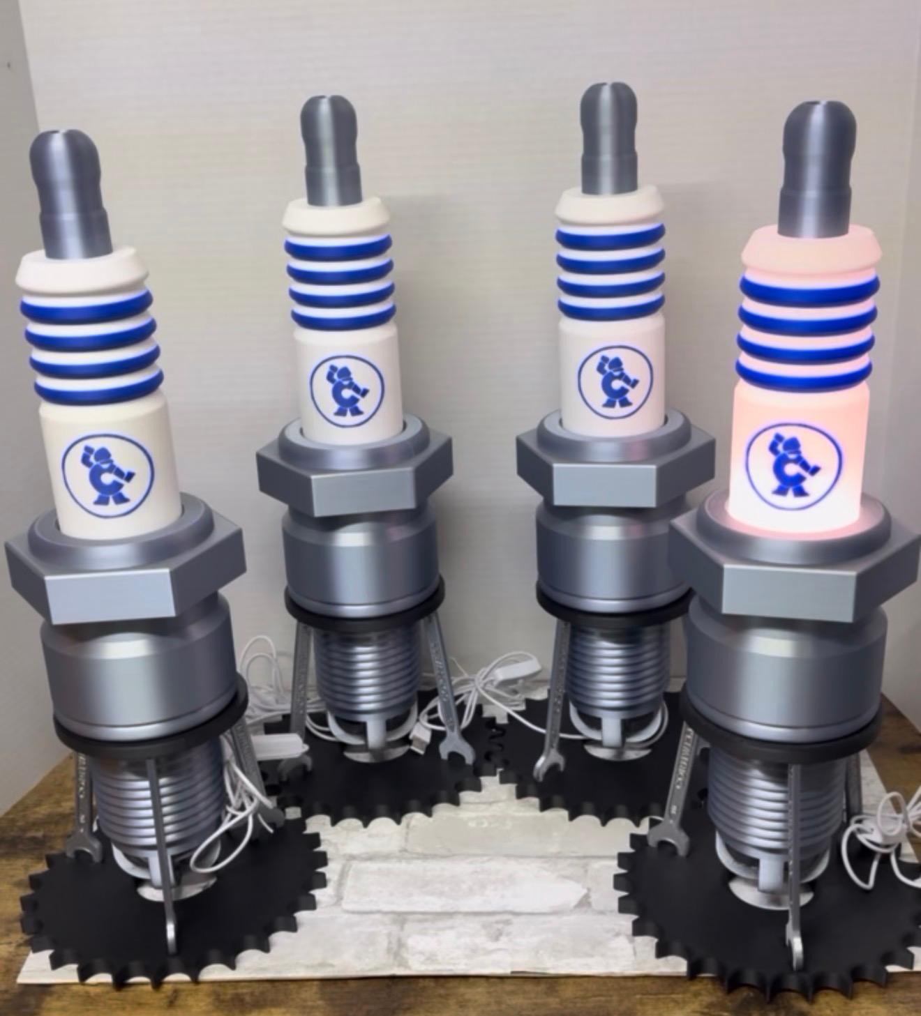 Spark Plug Themed Lamp