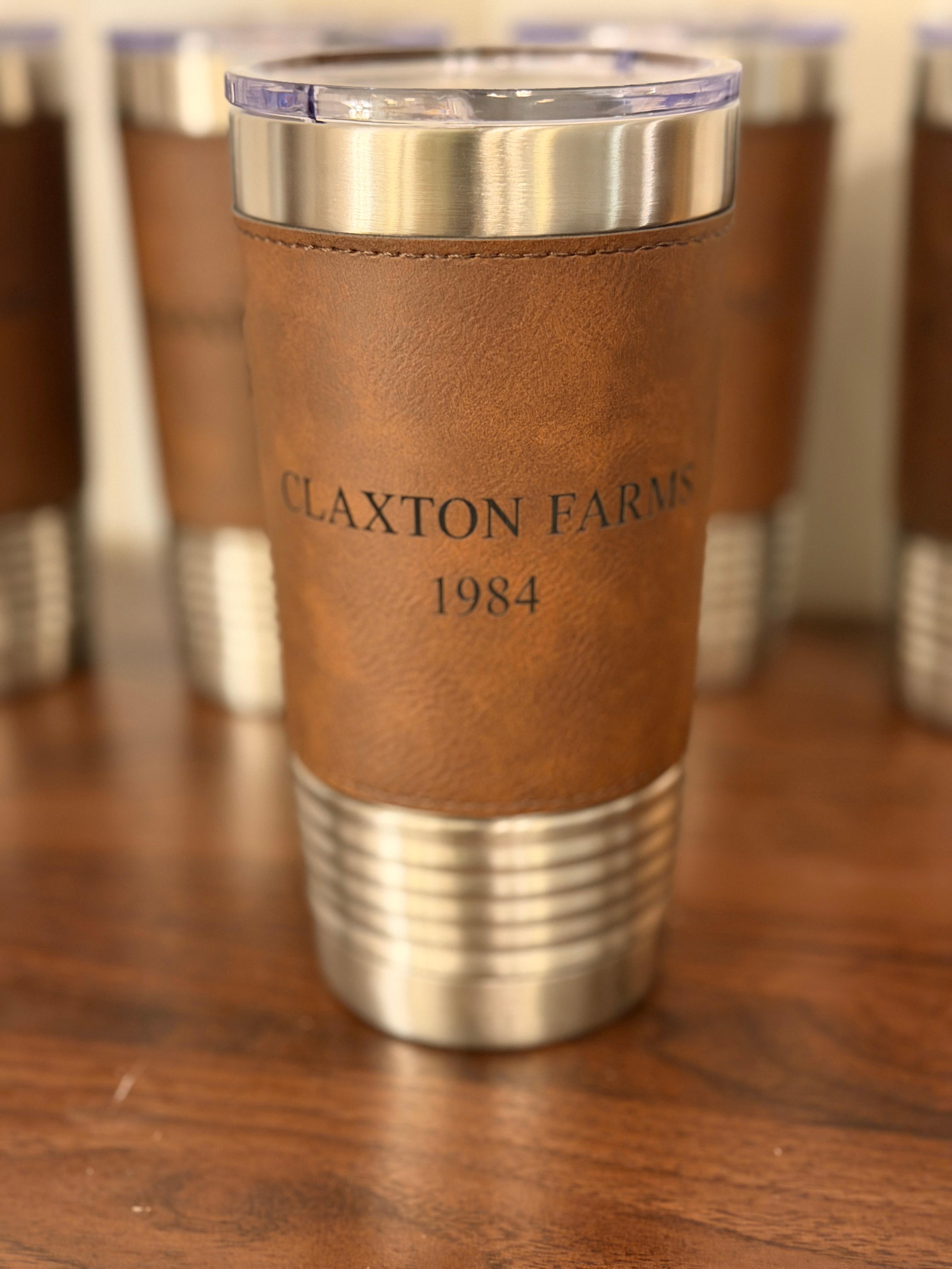 Custom Leather wrapped tumbler