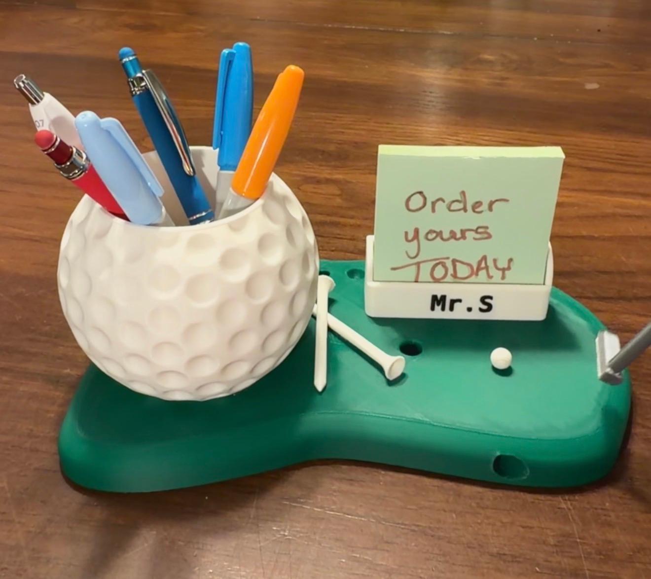 Golf themed desk organizer 